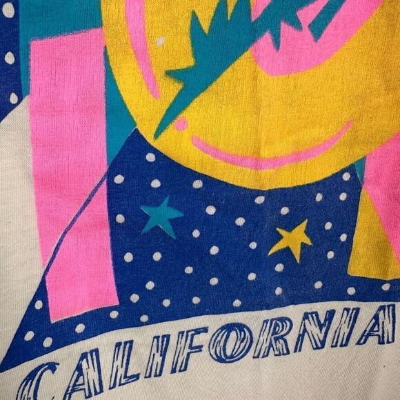 Vintage Single Stitch Royal Stars Unisex California T-Shirt Yellow Medium Colorf - Picture 12 of 13